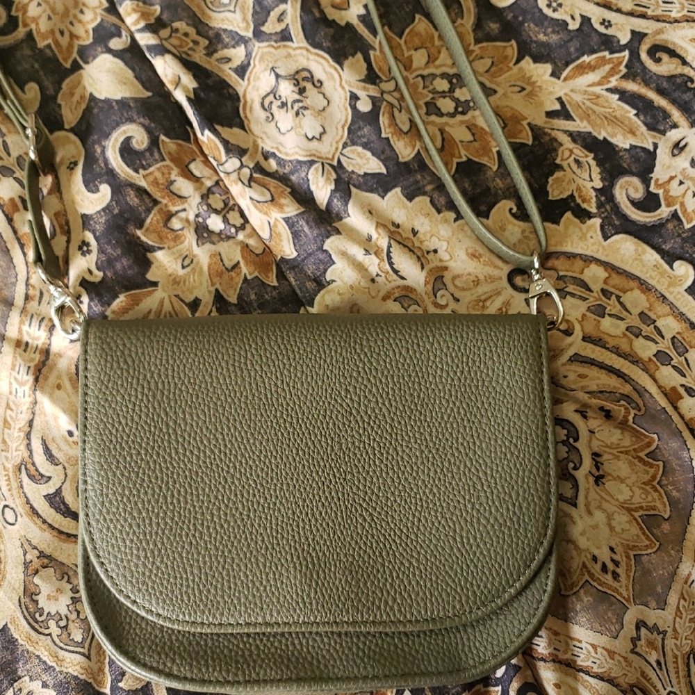 Jewell Thirty-one Olive Green Leather Belt-Crossbody Bag #163